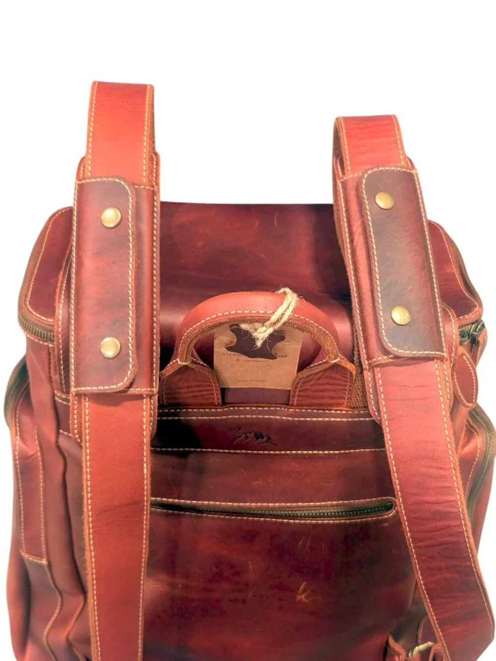 Yukon Bags Traditional Brown Full Grain Leather Crazy Horse Backpack Hiking